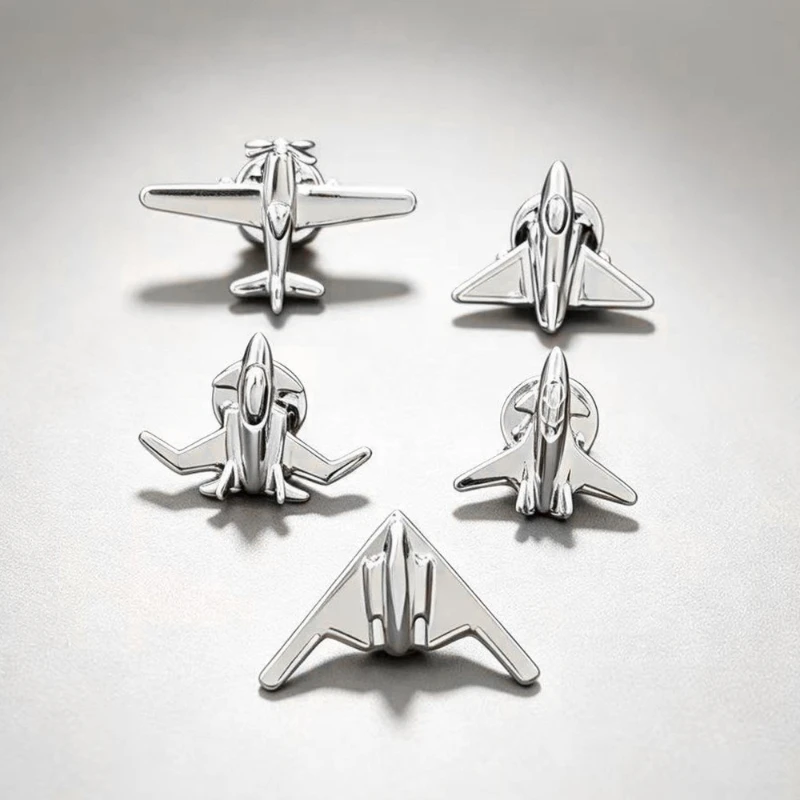 New Pure Copper Aviation Aircraft Brooch Fashion Business Casual Military Enthusiast Memorial Gift Badge Pin DIY Clothing Bags