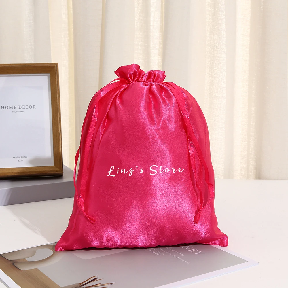 

100pcs Luxury Custom Logo Silk Satin Jewelry Drawstring Bag Wedding Favors Gift Packaging Pouch Cosmetic Candy Perfume Organizer