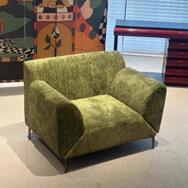 

Italian minimalist casual sofa chair designer with rotating armrests antique single casual fabric sofa chair