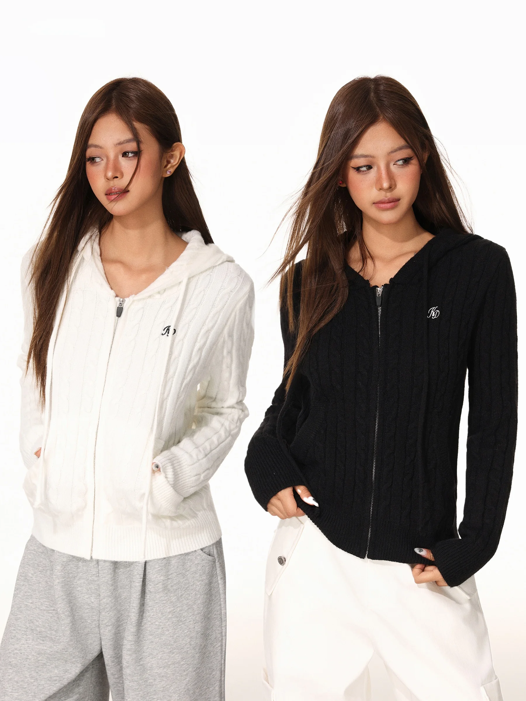 

Женская вязаная толстовка на молнии с длинным рукавом, мягкая, в стиле ретро, повседневная, модная, осенне-зимняя, верхняя одежда, свитер, топ