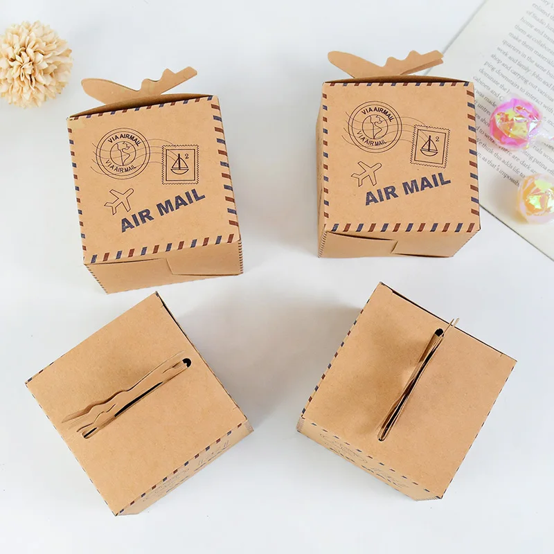 10pcs Mini Suitcase Candy Box Travel Map Classic Theme Gift Box For Wedding Birthday Favor Present Boxes Packing