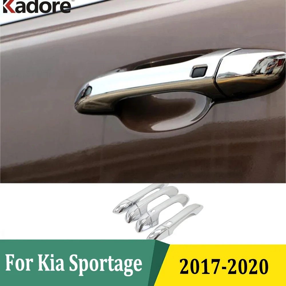 Car Accessories For Kia Sportage 2017 2018 2019 2020 Chrome Door Handle Cover Trims Decoration Auto Exterior Styling Sticker