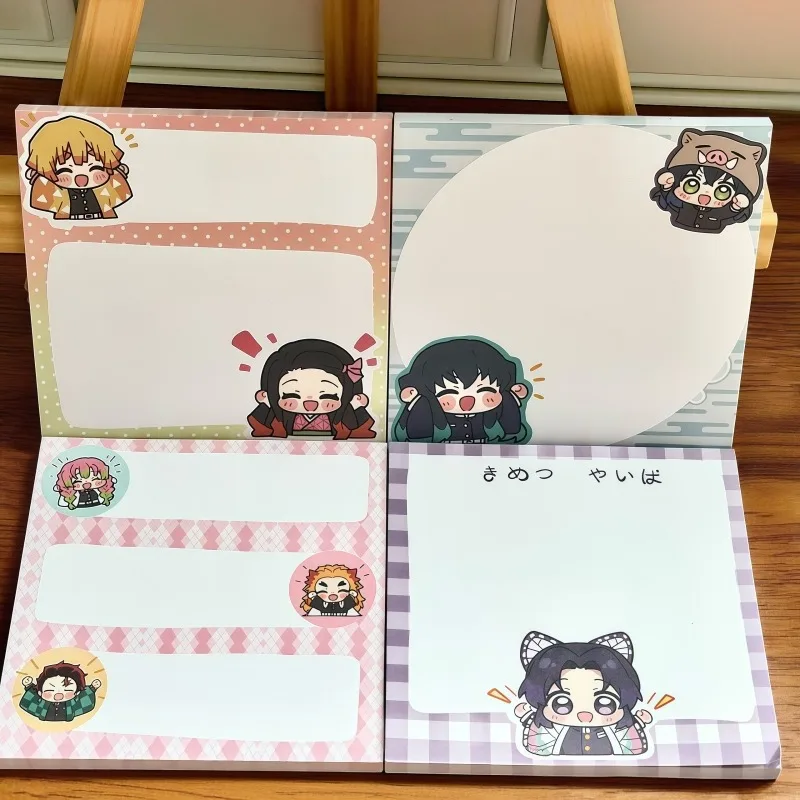New niedliches Demon Slayer: Kimetsu no Yaiba Notizpapier im Chibi-Stil Cartoon Anime selbstklebende Mini-Pinnwand Spielzeug