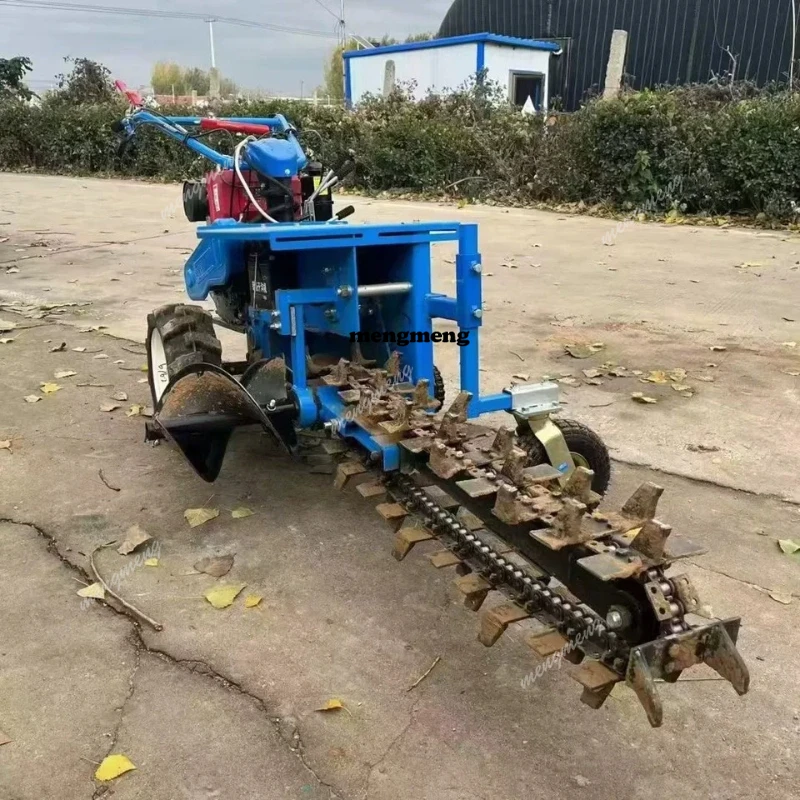Hand chain trencher multifunctional self-propelled single and double chain orchard trenching tillage machine
