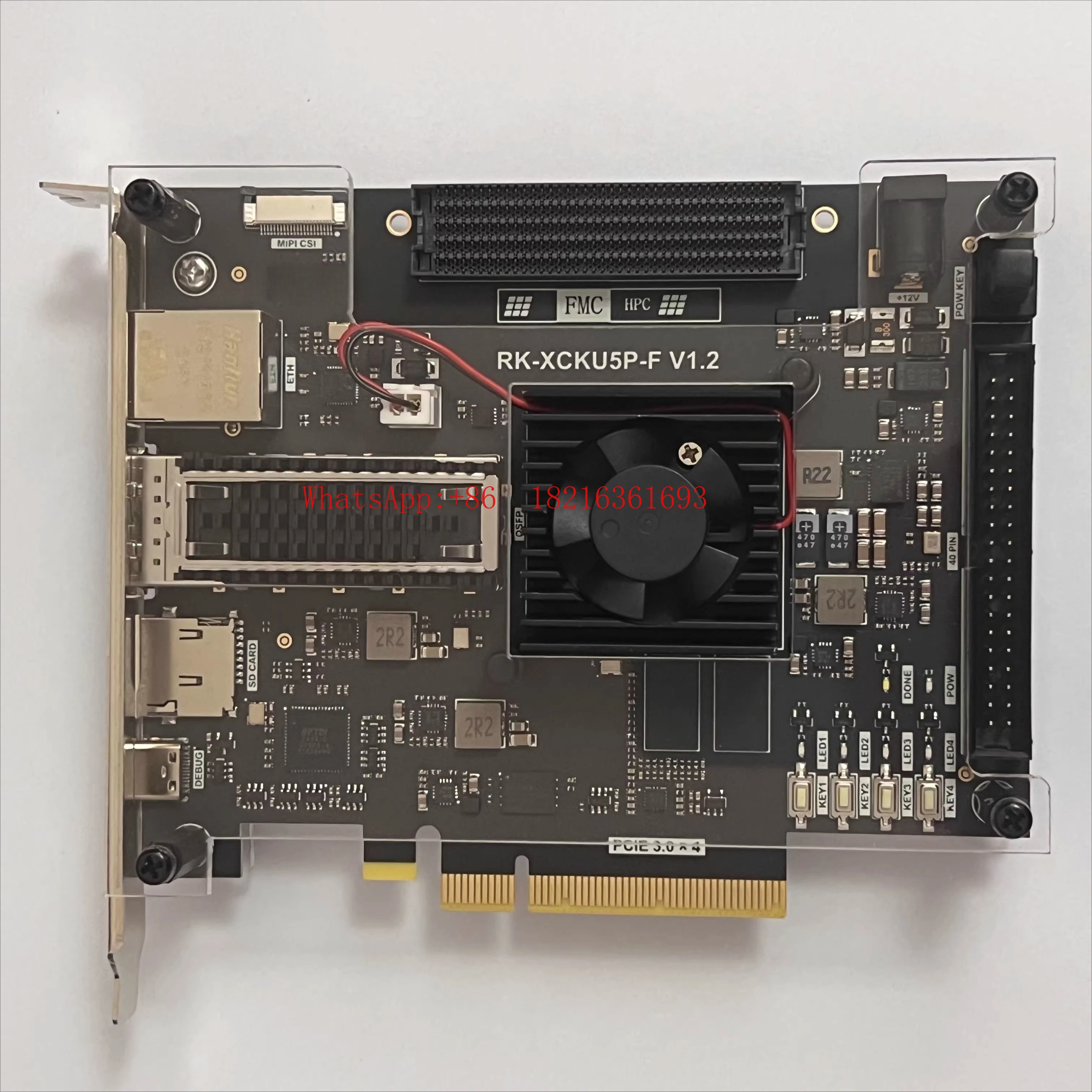 

Плата разработки KU5P FPGA XCKU5P FMC HPC QSFP28 Оптический порт 100G PCIE3.0