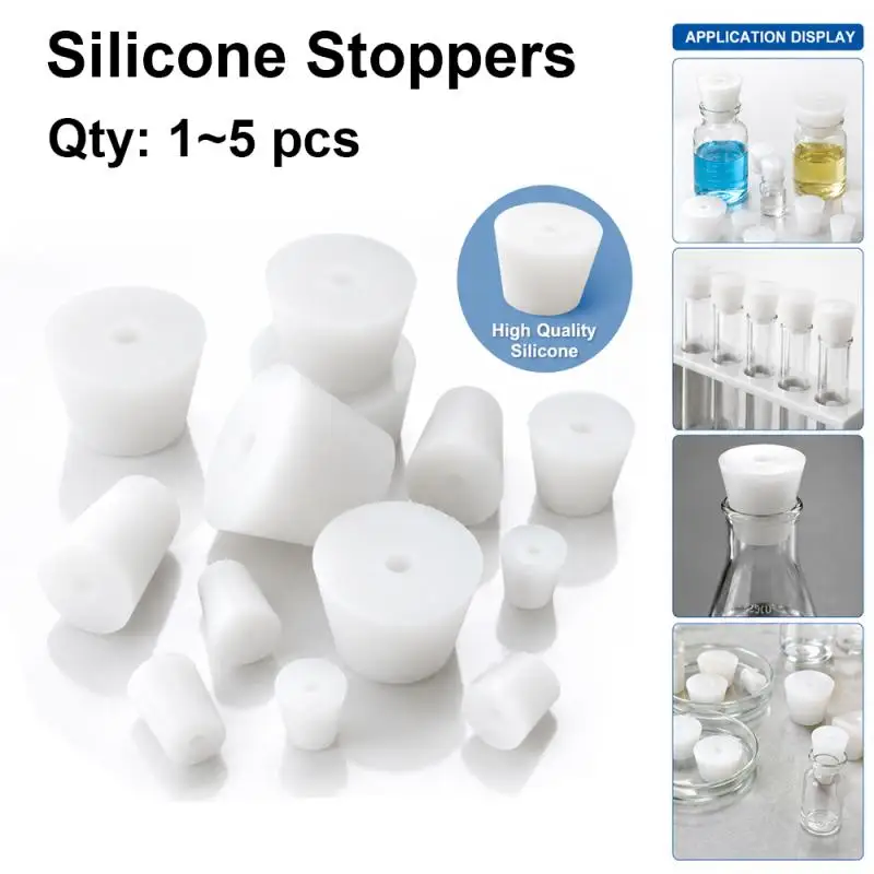 1~5pcs Silicone Fermenter Plug Stoppers With 8mm Hole For Airlock Bubbler Valve Home Brew Wine Beer Fermentation Supplies