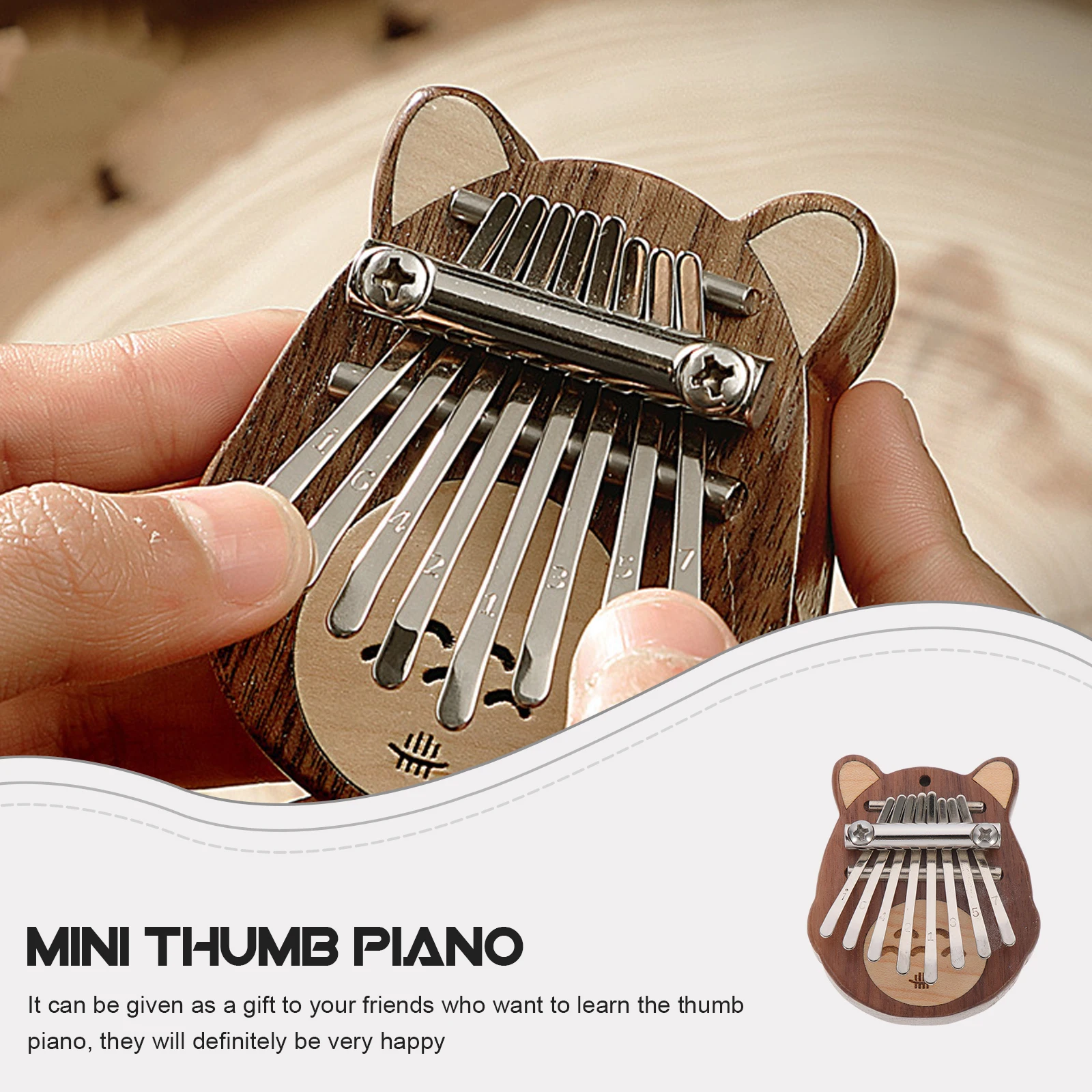 

Thumb Gift for Friends and Family Mini Functional Instruments Musical Kalimba Beginner Pianos Maple Small