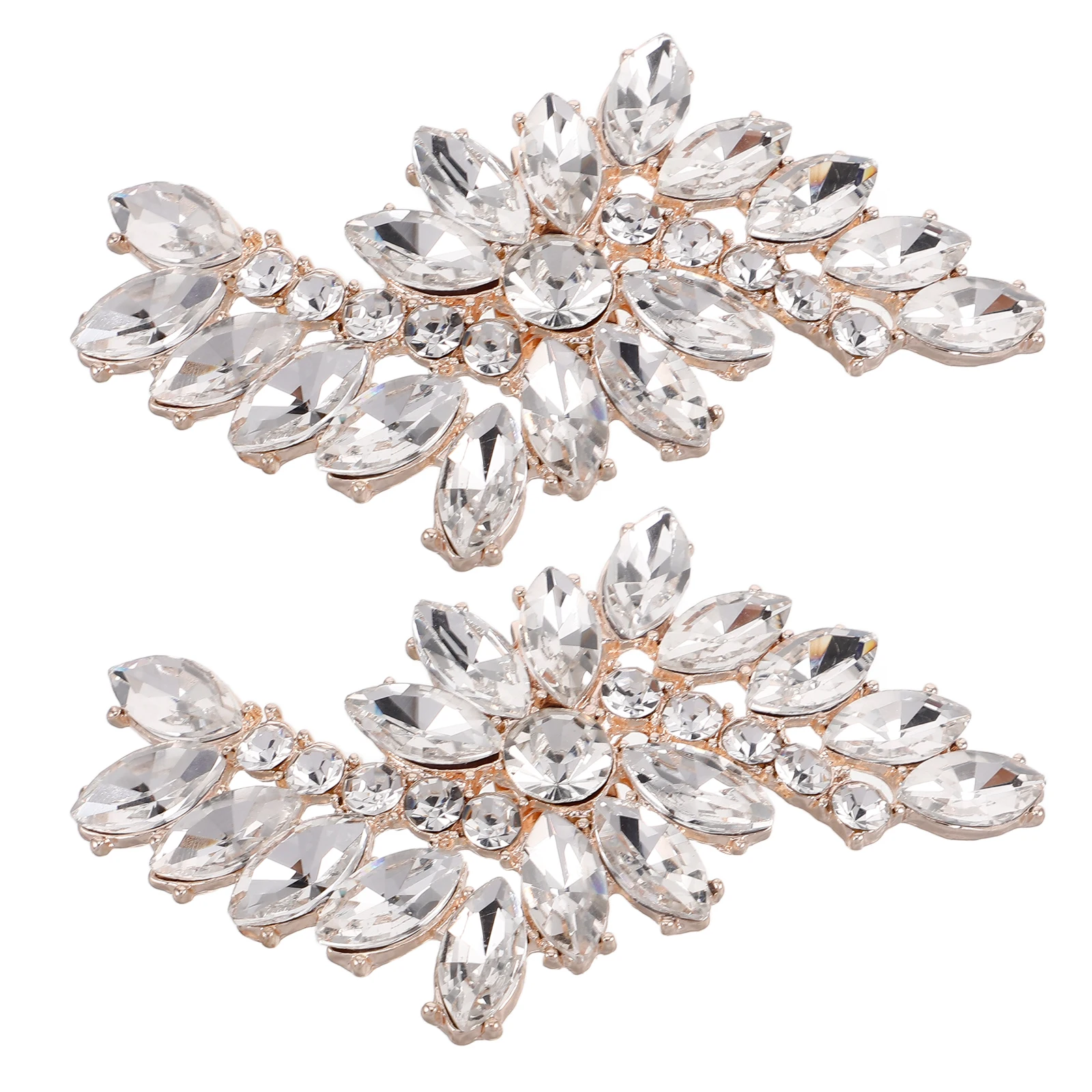 

2pcs Sparkling Rhinestone Clips Crystal Flower Charms Detachable Women'S Shoe Jewelry Accessories For Heels Wedding Elegant