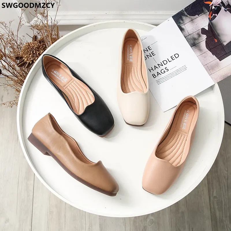 Loafers Women Barefoot Shoes Casuales Slip on Shoes for Women Square Toe Office Shoes Women Ladies Flat Shoes женские кроссовки