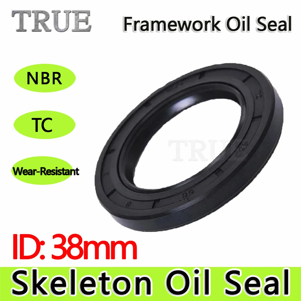 NBR Skeleton Shaft Framework Oil Seal Gasket Radial Shaft Ring TC 38x50x10 38x52x8 38x54x10 38x55x8 38x56x12 38x58x8 38x60x12