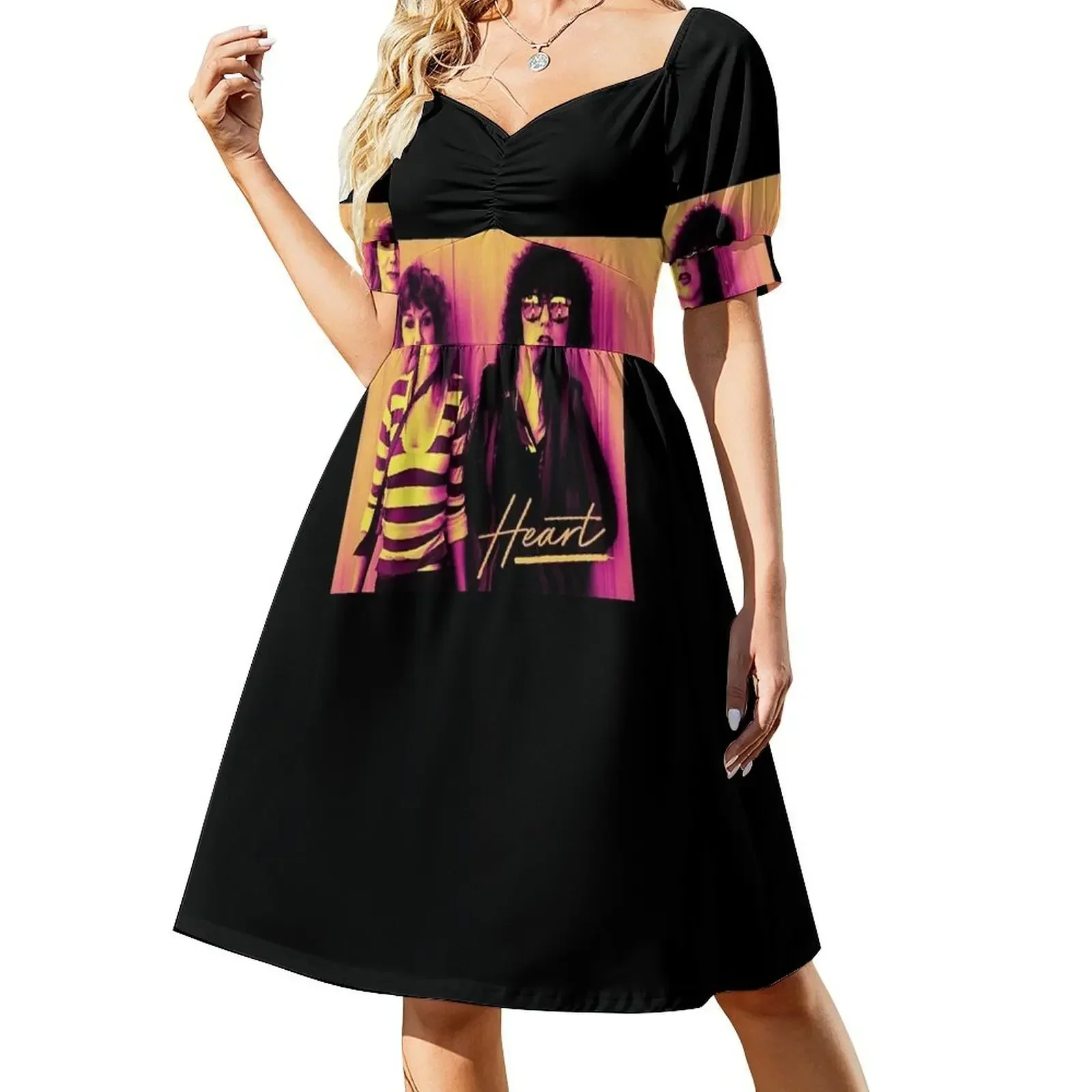

Heart band 80s aesthetic Classic Short-Sleeved Dress evening dress woman women's summer dresses 2025 Dress