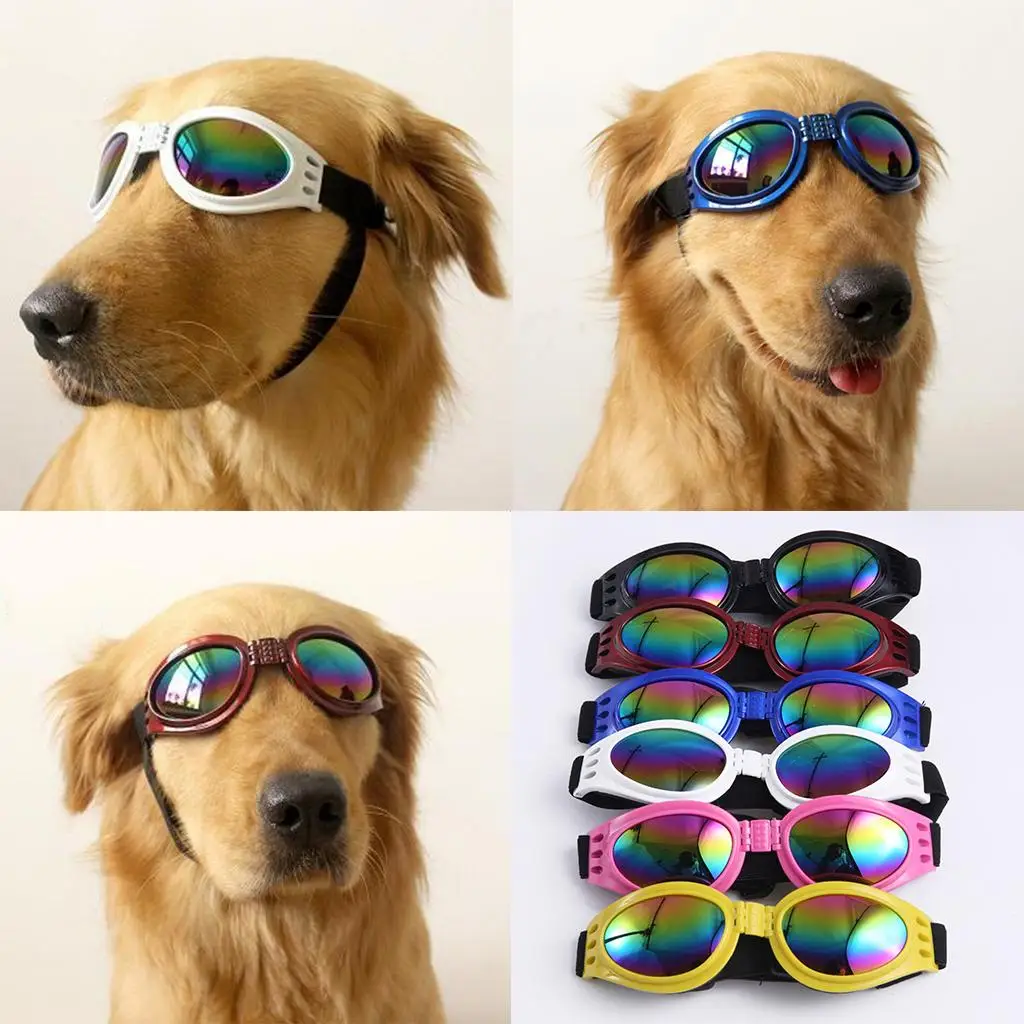 Adjustable Foldable Pet Sunglasses Windproof Waterproof Pet Eye Wear