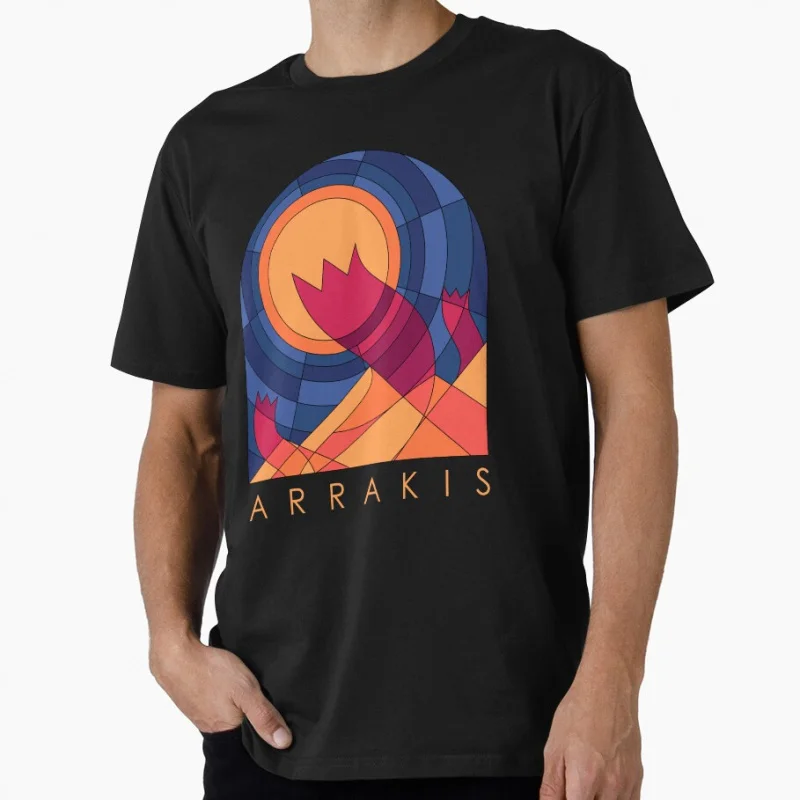 

Arrakis 1104 The Sandworm Vintage Sci fi Gift T shirt for man Large size Tops Retro Dune Graphic Print Clothes