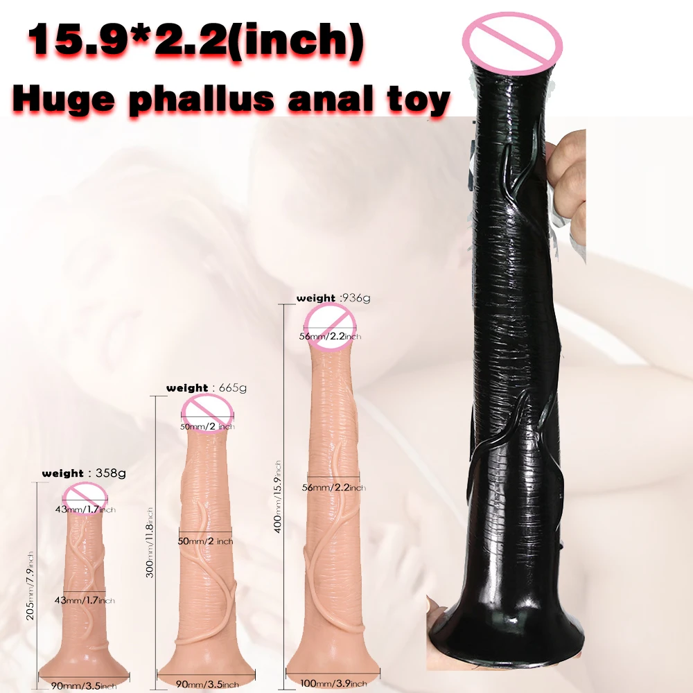 15.9in Huge Realistic Animal Horse Dildo Woman Man Gay Giant Anal Toy Sucker Dildo Comforter Big Penis Dilator Prostate Massage