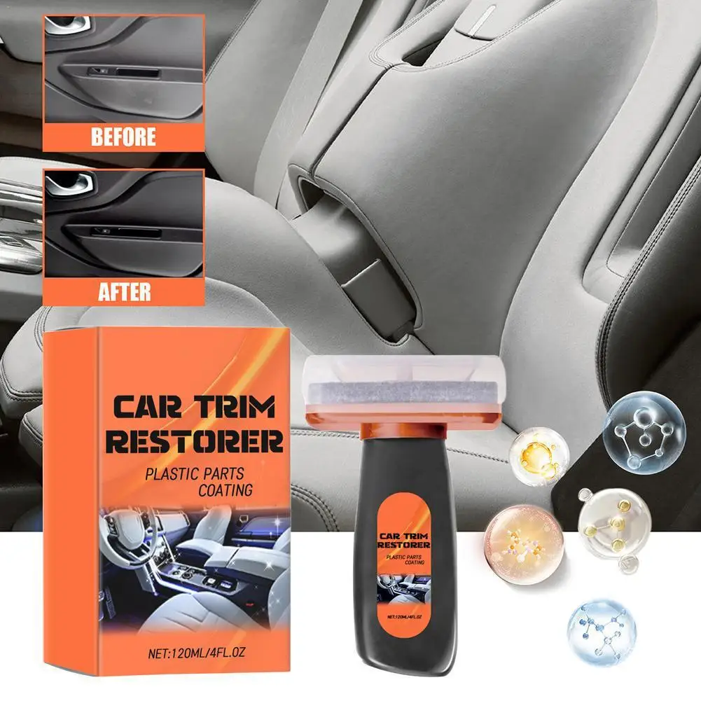 120ml Car Interior Refurbishing Spray Decoration Repair Agent Dashboard Plastic Parts Renovation Dustproof Repair Leather Kit