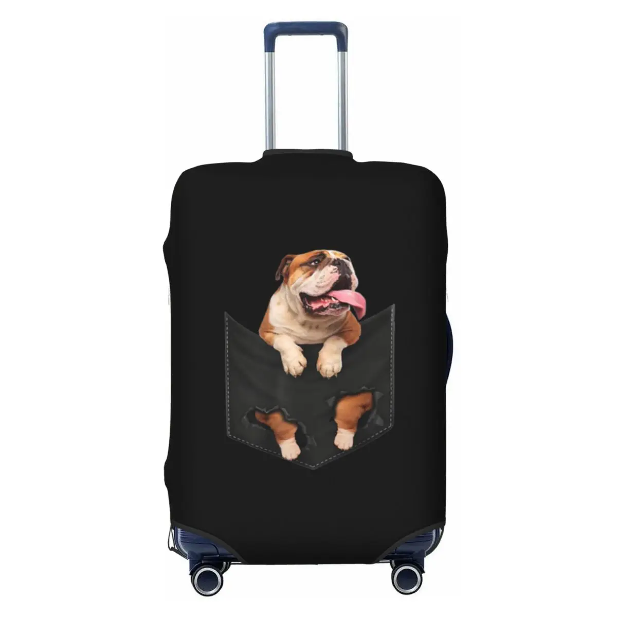 

Custom English Bulldog Dog In Pocket Luggage Cover Elastic Travel Suitcase Protective Covers Suit For 18-32 inch