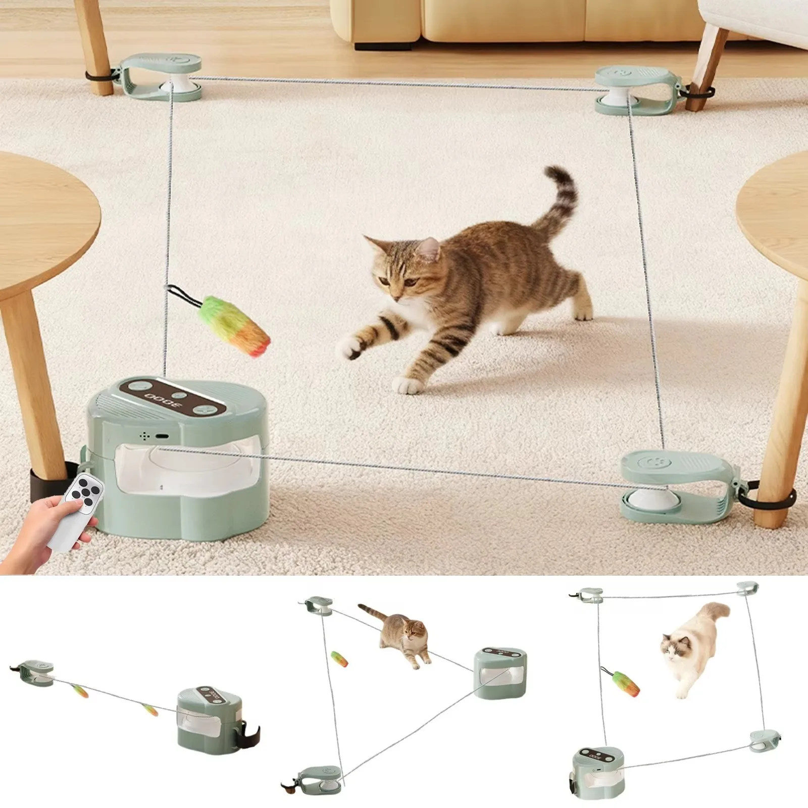 

Interactive Cat Toy for Indoor Cats Wheel Exerciser Running Toy Cat Treadmill Remote Control Stimulation Hunting Bird Sound Toy