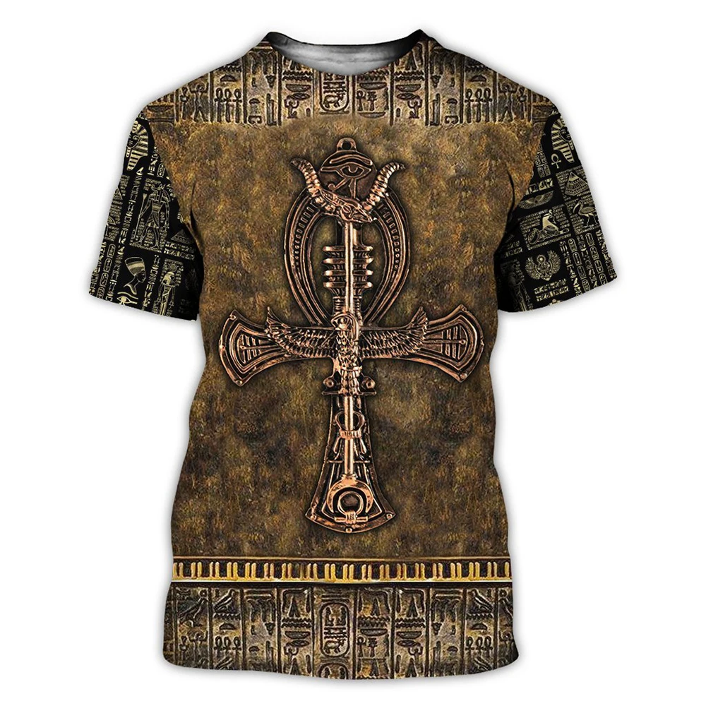 Ancient Egypt T-Shirts Egyptian Symbol Pharaoh 3D Print Men Women Fashion Oversized Short Sleeve T Shirt Kids Tees Tops Clothing