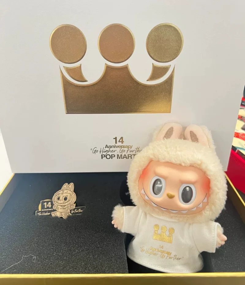 Labubu 14th Anniversary Employee Limited Edition Gift Box Vinyl Plush Commemorative Badge Gift Box Status Complete pendant