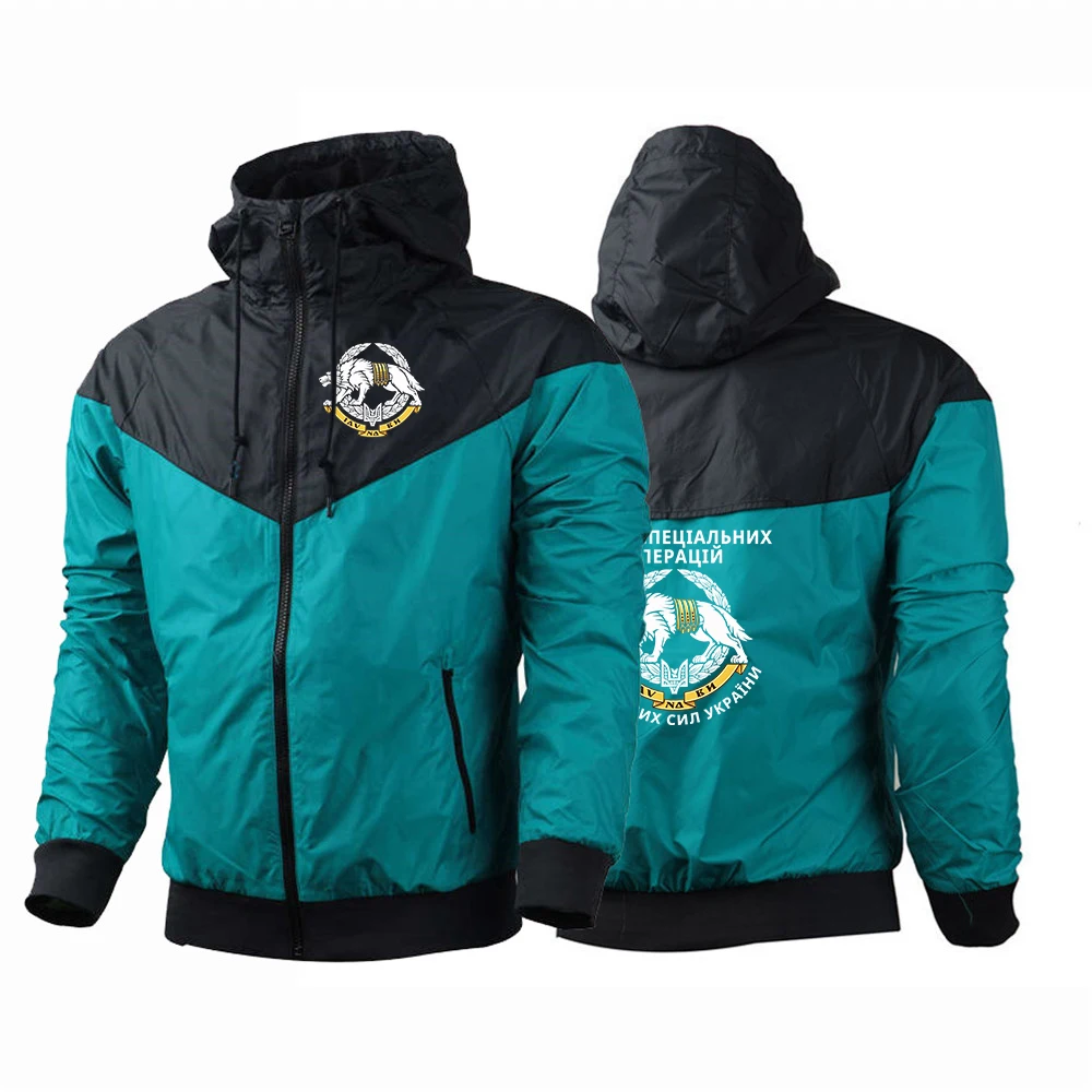 Ukraine Wolf Special Operations Forces Military Jacket Men Mid-Length Hooded Sport Colorblock 2026 Man Clothes Hoodies