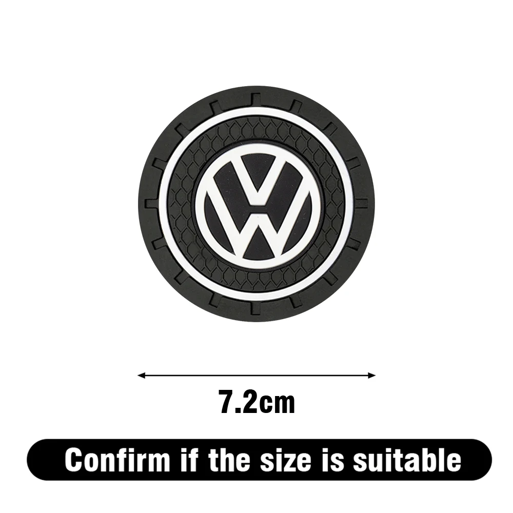 Silicone Auto Anti-slip Coaster Car Interior Water Coaster Accessorie for Volkswagen GTI Jetta Golf Beetle CC EOS R32 MK4 Golf R