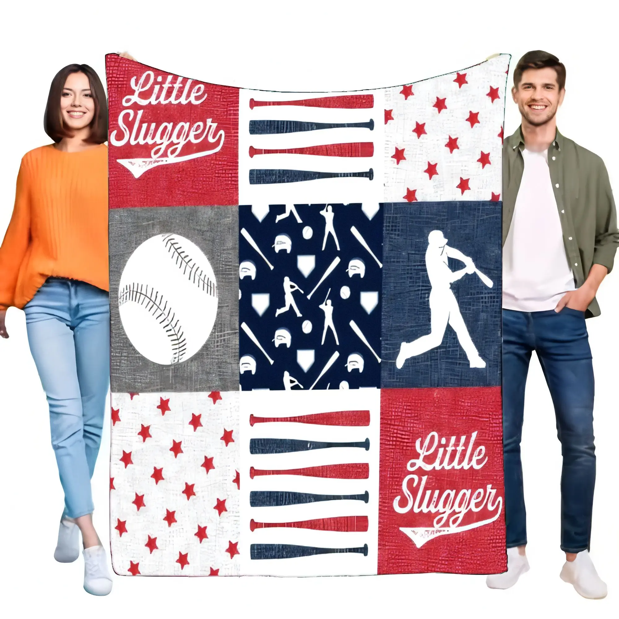 Little Slugger Baseball Blanket Soft Cozy Cover for Kids and Adults Lightweight Bedroom Living Room Throw Ideal Birthday Holiday