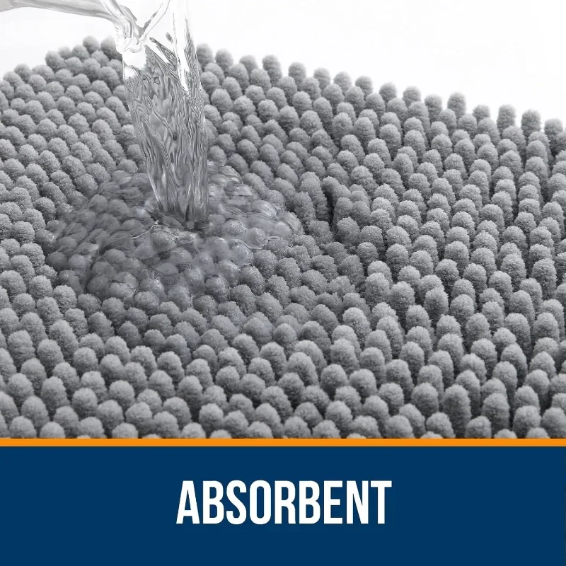 سجاد الحمام 30x20 اضافية لينة ماصة الشنيل المطاط دعم سريعة الجافة آلة قابل للغسل حمام الحصير لأرضية الحمام #4