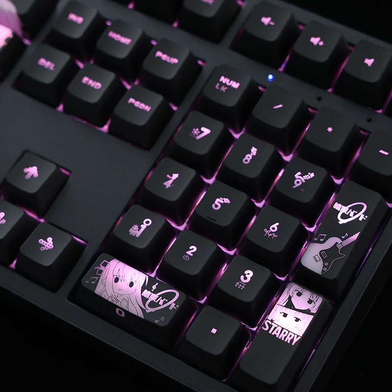 Imagem -06 - Bocchi-keycaps Retroiluminados para Logitech G610 g Pro x Razer Blackwidow Huntsman Corsair K70 K100 Gotoh Hitori Conjunto