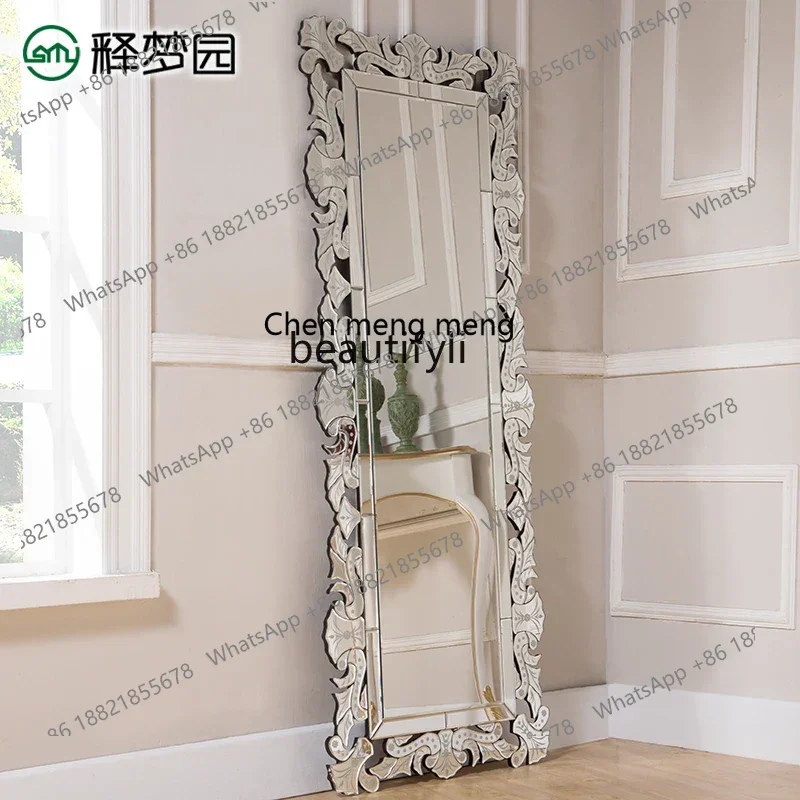 

B178 Carved mirror, decoration, porch, dressing mirror, fitting, floor mirror, European style