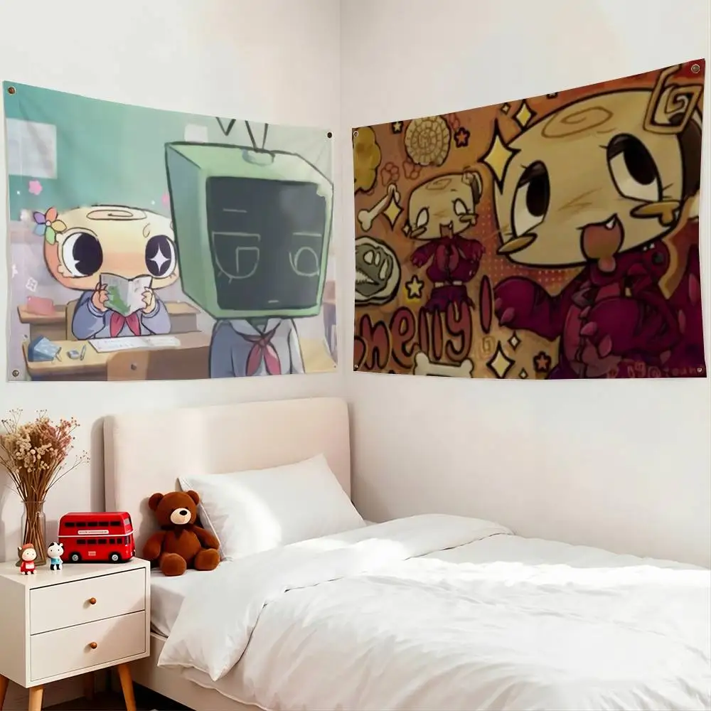 Dandys World Goob Shelly Vee Flags Wall Hanging Tapestry Outdoor Garage Room Decorative flag Background Blanket