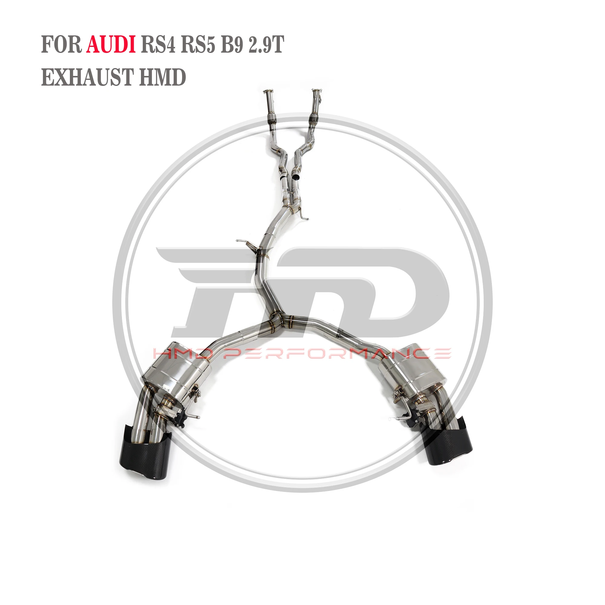 

HMD Stainless Steel Exhaust System Performance Catback For Audi RS4 RS5 B9 2.9T Full Exhaust Muffler With Valve