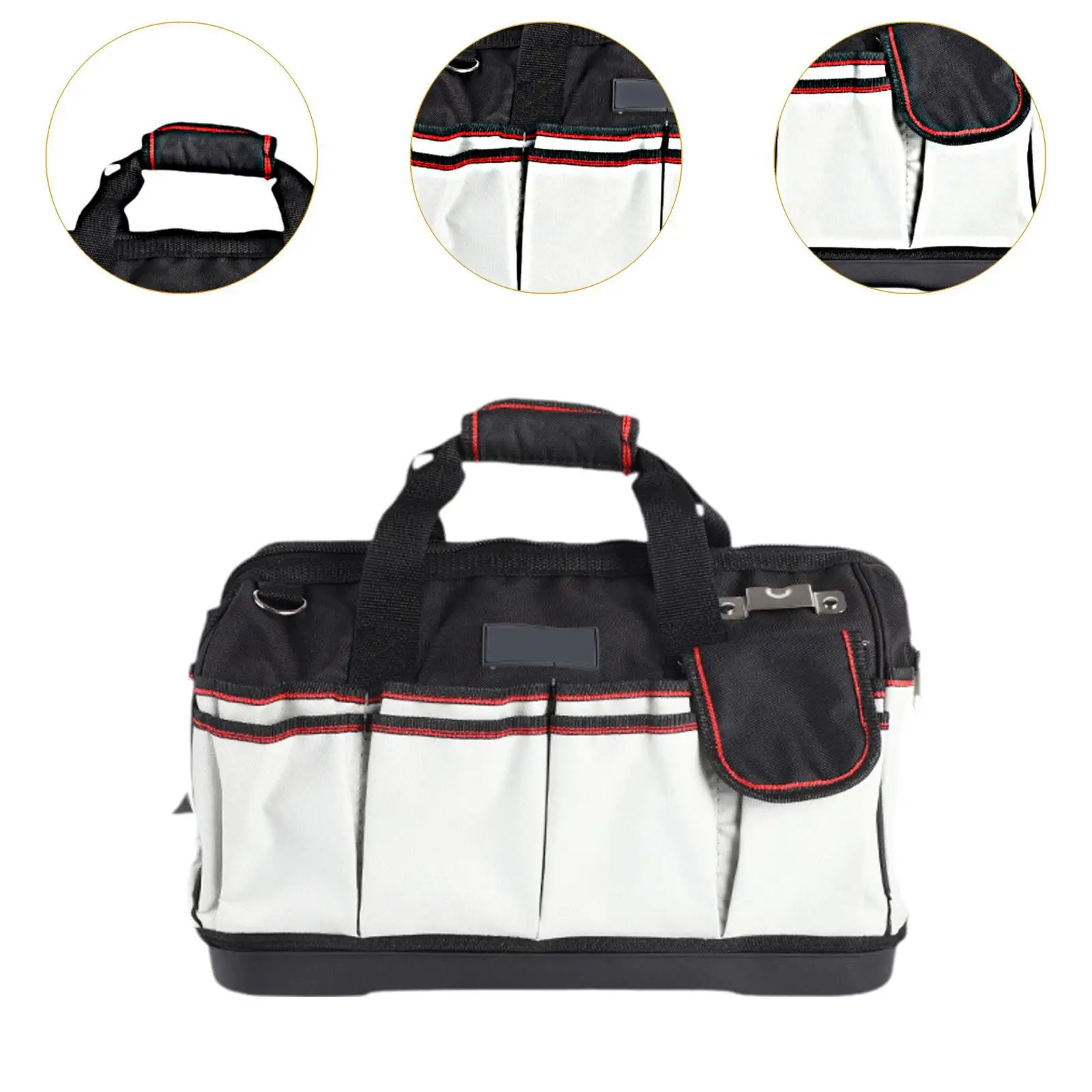 Tool Bag Heavy Duty Tool Bag Wide Mouth Multipurpose Tool Organizer Bag for Plumber Cable Repairman Electrician Work Tools