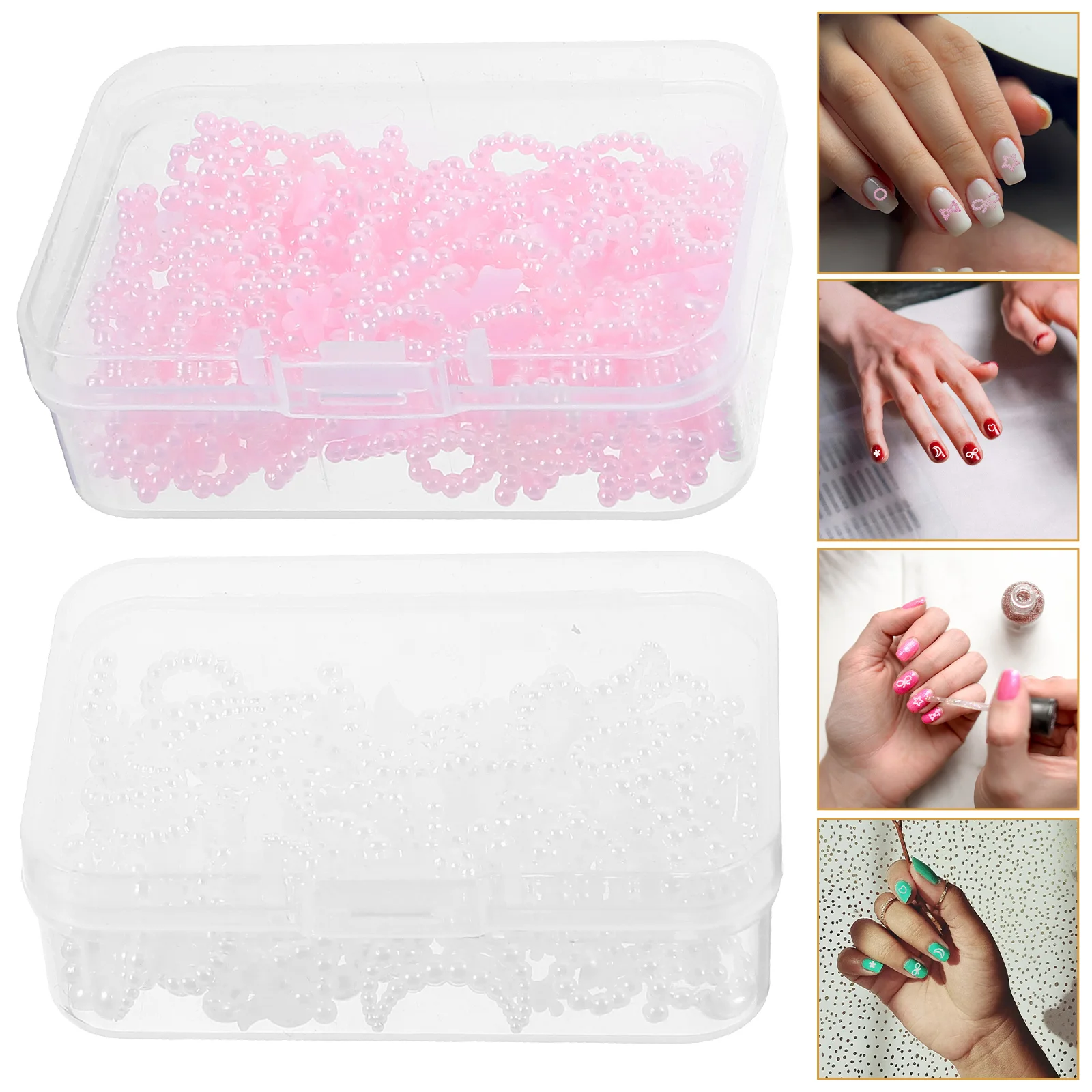 2 Boxes Nail Charms Manicure Decorations Small Nail Charms Nail Ornaments for Women Girls nail decors