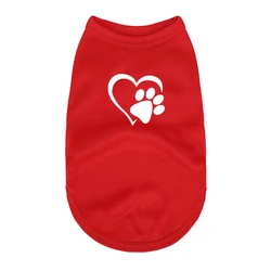 Love pattern Dog Vest Clothes Cotton Summer Puppy York Frenchie French Bulldog Chihuahua Small Medium Breeds Singlet