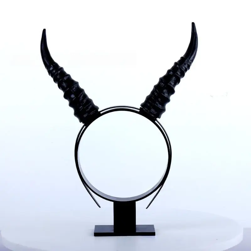 Teufelshorn-Kopfschmuck für Rollenspiele, Mädchen und Jungen, Gotisches Ochsenhorn, Antilopen-Haarreif, Halloween-Party-Kostüm, Dekorative Kopfbedeckung – Detail 3
