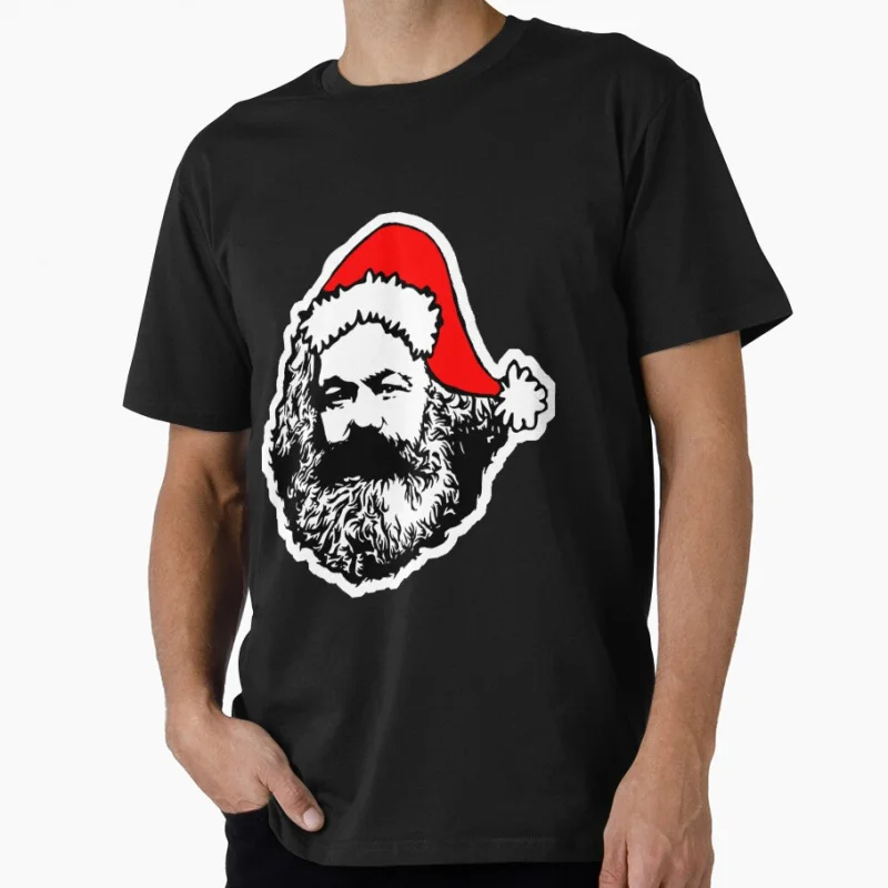 Karl Marx Santa Design Socialist Philosopher Communist Funny Christmas Gift T shirt Large size Tops 100% cotton printed Clothes