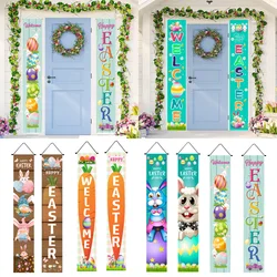 Pasen Decoratie Konijntje Ei Wortel Portiek Bord Welkom Happy Easter Banner Deur Coupletten Opknoping Ornament Easter Decor Voor Thuis