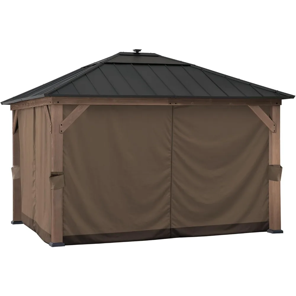 

Four-Side Privacy Side Wall Curtain Set for 11 x 13 ft Gazebo, UV-Resistant Water-Resistant Polyester Curtain Panel for P