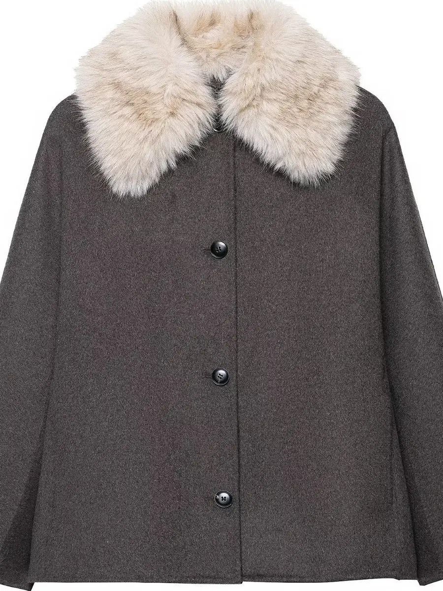 Manteau Jaet effet fourrure artificielle pour femmes, coupe ample, Long, col rabattu, usage quotidien, printemps automne