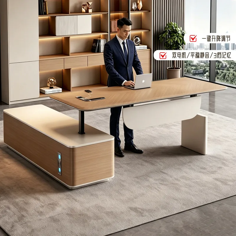 CEO Desk,Boss Table,Adjustable Height Executive , Minimalist Modern Office Furniture, Suitable For Managers And Executives, Incl