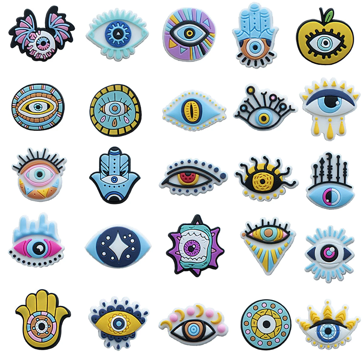 Devil's Eye Shoe Charms Decorations Pin for Crocs Accessories Charms Clogs Slides Sandals PVC Shoe Decorations Kids Adult Gifts