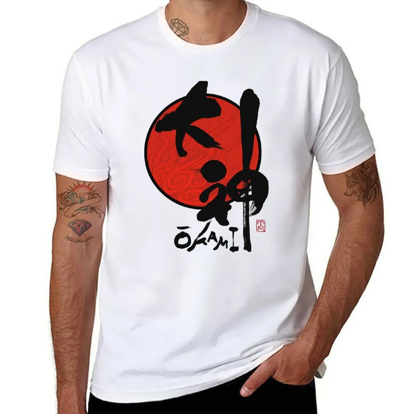 

Premium 100% quality tshirt man t cotton t Okami shirts Logo cotton T-Shirt graphic shirt high