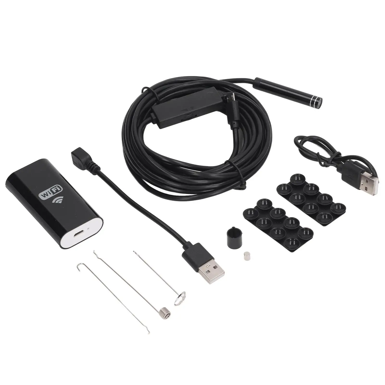 8MP WiFi Endoscope Camera with 8 Lights, 5m Cable, 8mm Lens, IP67 Waterproof, Lightweight for vehicle Inspection