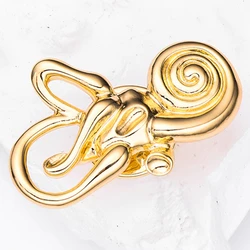 Catuni Otology Cochlear Pin Brooch Metal Ear Anatomy Lapel Backpack Badge Medicine Jewelry for Doctor Nurse