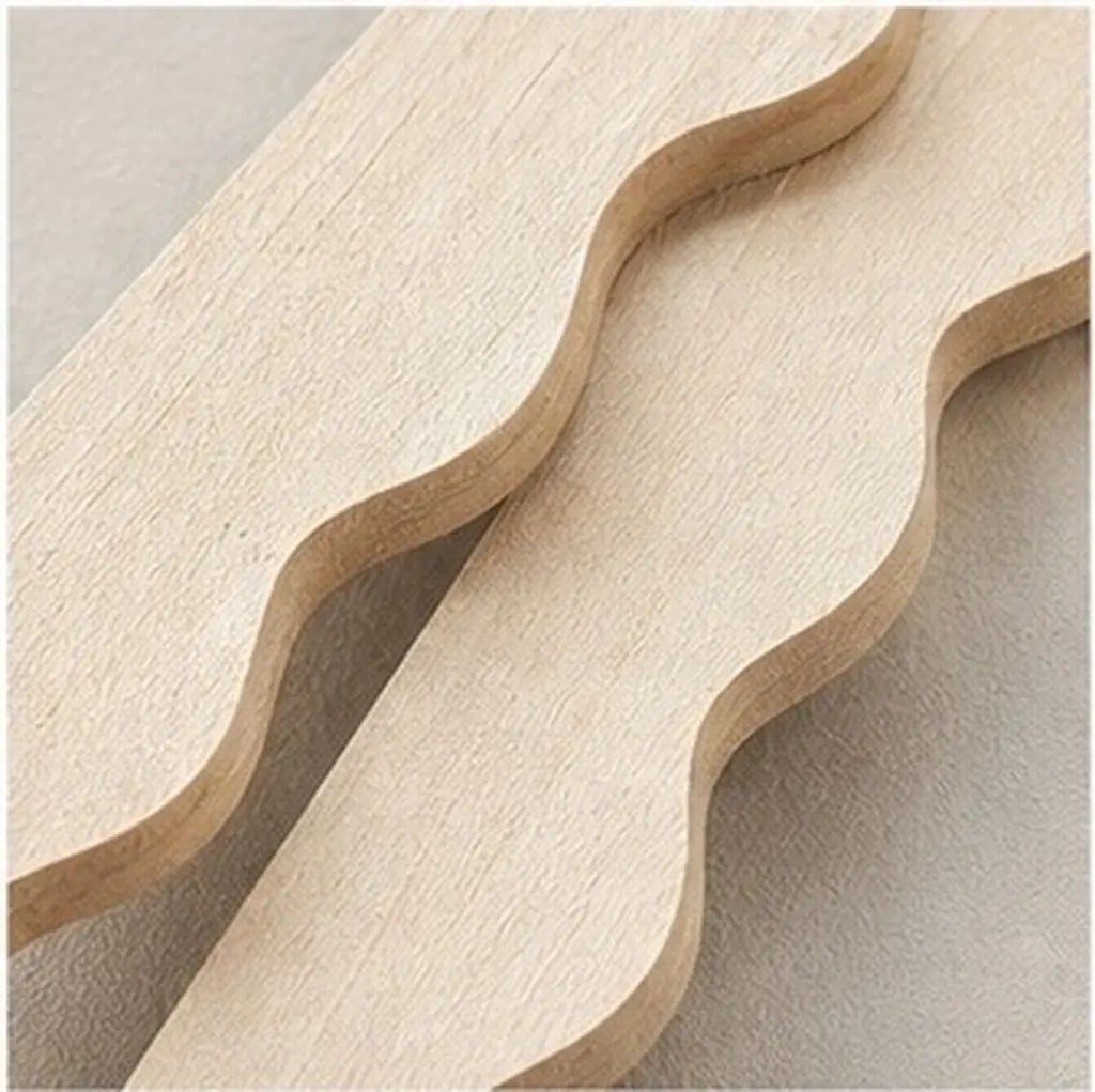 12Pcs Wave Decorative Wood Border Trim Unfinished Scalloped Wood Strips Wooden Moulding Trim Decorative Edge Borders for DIY