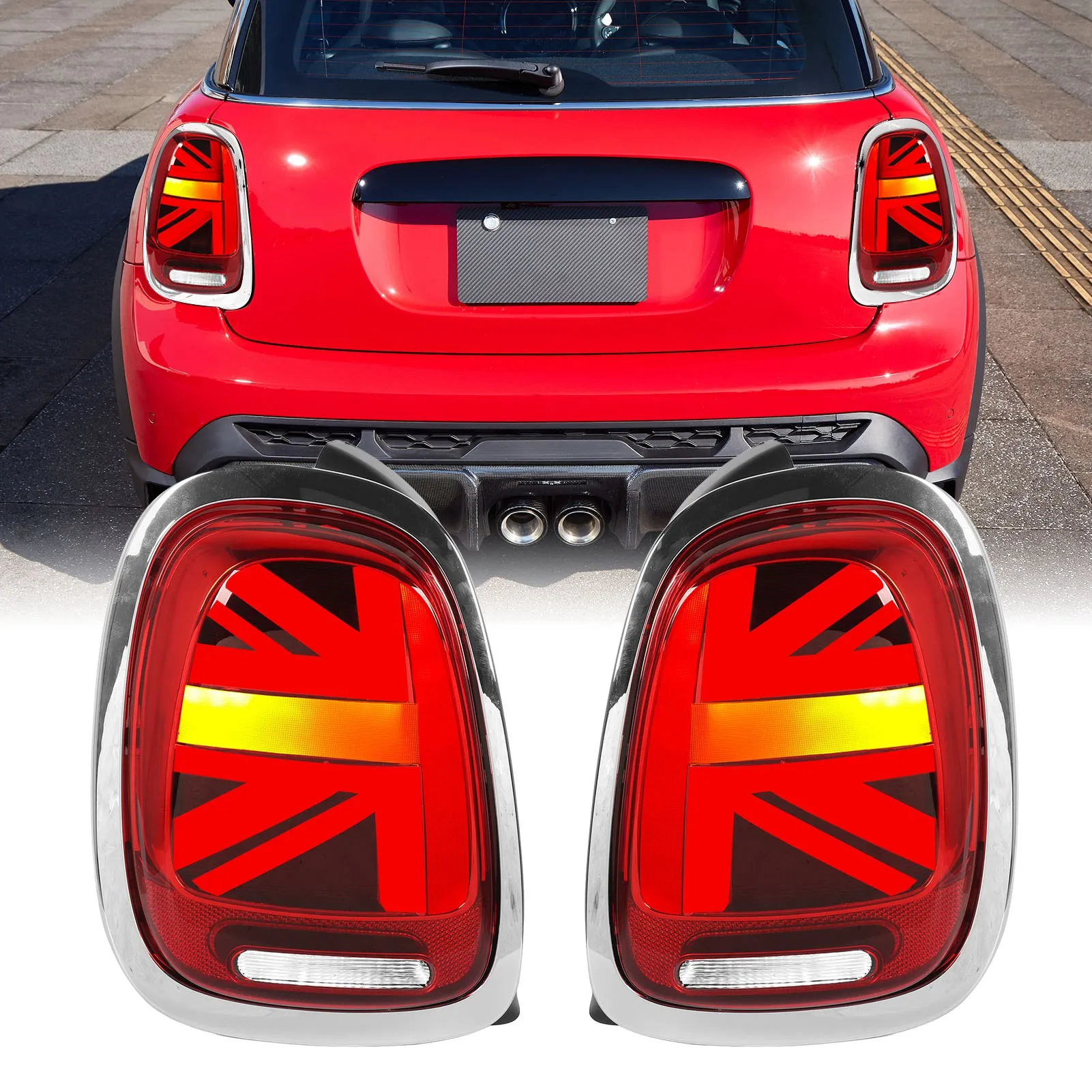 

Car Rear Stop Lamp LED Taillights Full LED Union Jack Tail Lights With Sequential Turn for S JCW F55 F56 F57 2014 to 2024