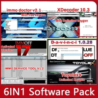 IMMO DOCTOR V2.1+XDecoder 10.3+Davinci 1.0.28+IMMOFF17+IMMO Service Tool V1.2+Toyolex4 Unlimited Keygen 6 en 1 Software de Reparación de Automóviles