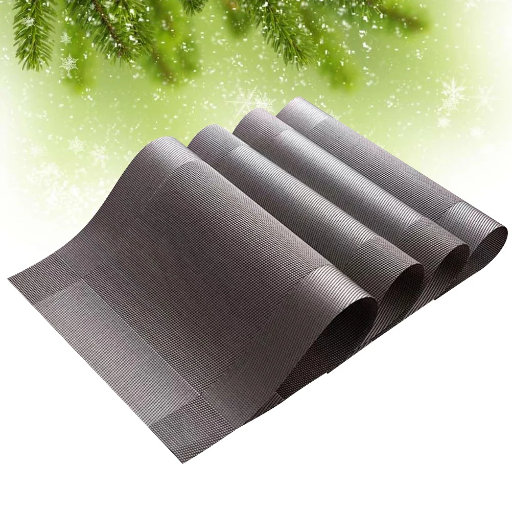 

4 Pcs Home Coasters Placement Mats for Dining Table Silver Heat Insulation Placemats