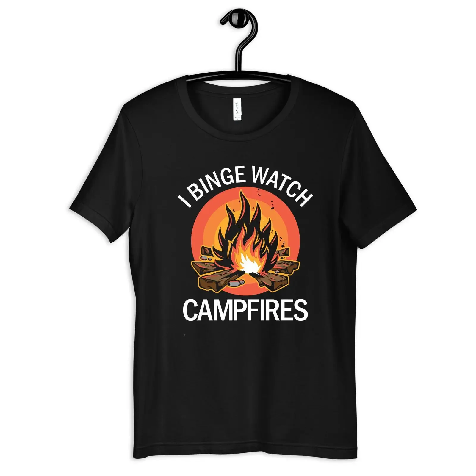 I Binge Watch Campfires Funny Camping T Shirt Outdoor Adventure Camp Lover Casual  vintage Washed streetwear Unisex Comfortable