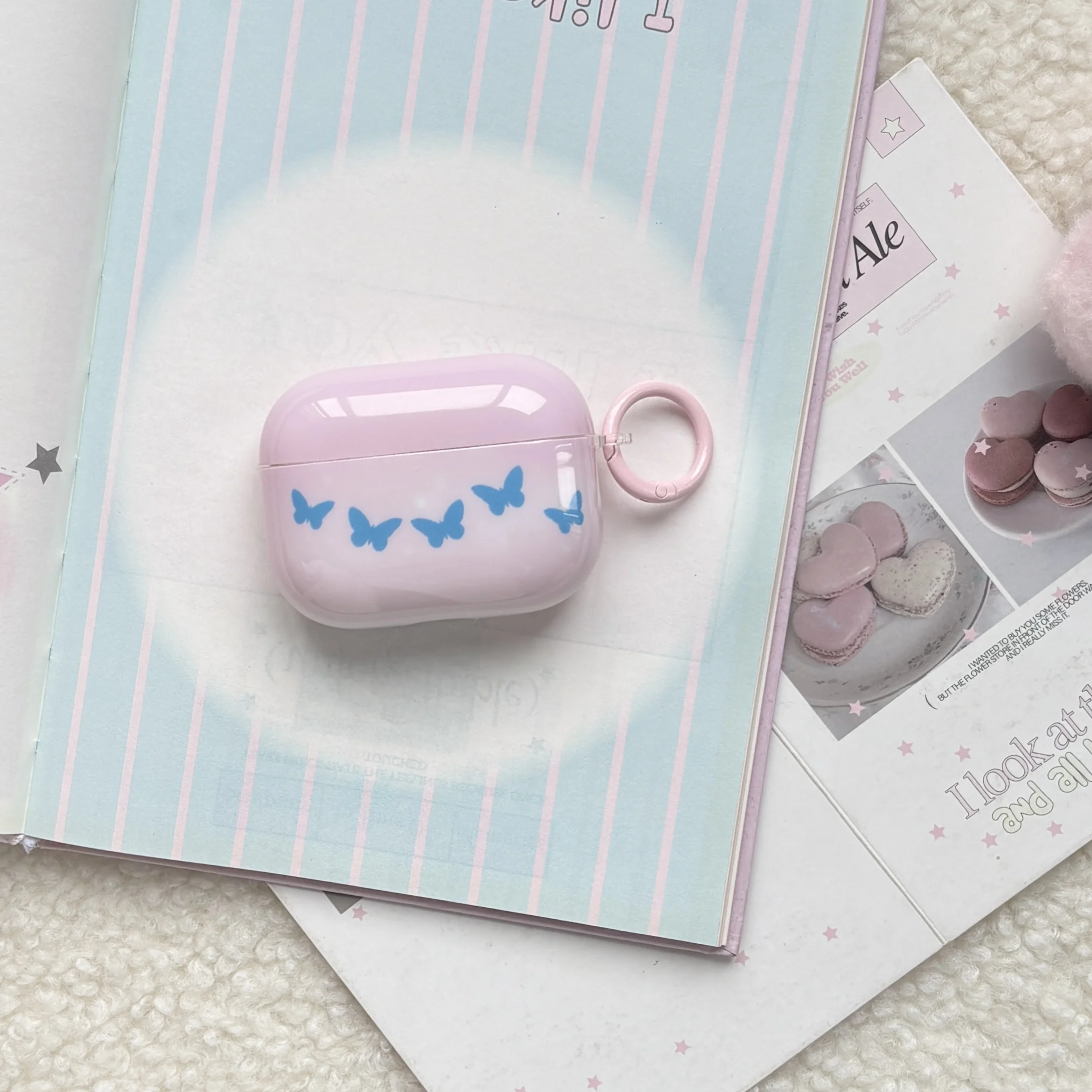 Simple Five Butterfly Patterns Blue Pink Protective Earphone Cover Case For AirPods Pro3 Pro2 1 2 3 4 Pro